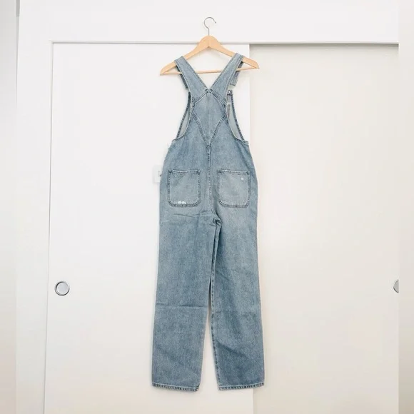 NWT Pistola Women's Blue Distressed Denim Arden Overalls Size XXS